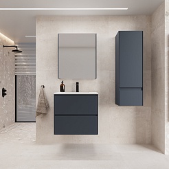 Style Line Тумба с раковиной Лима 60 Plus подвесная эмаль графит матовая – фотография-10